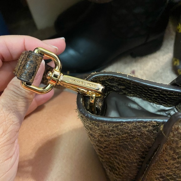 Michael Kors beautiful embossed leather satchel in a mocha color. - Picture 8 of 8